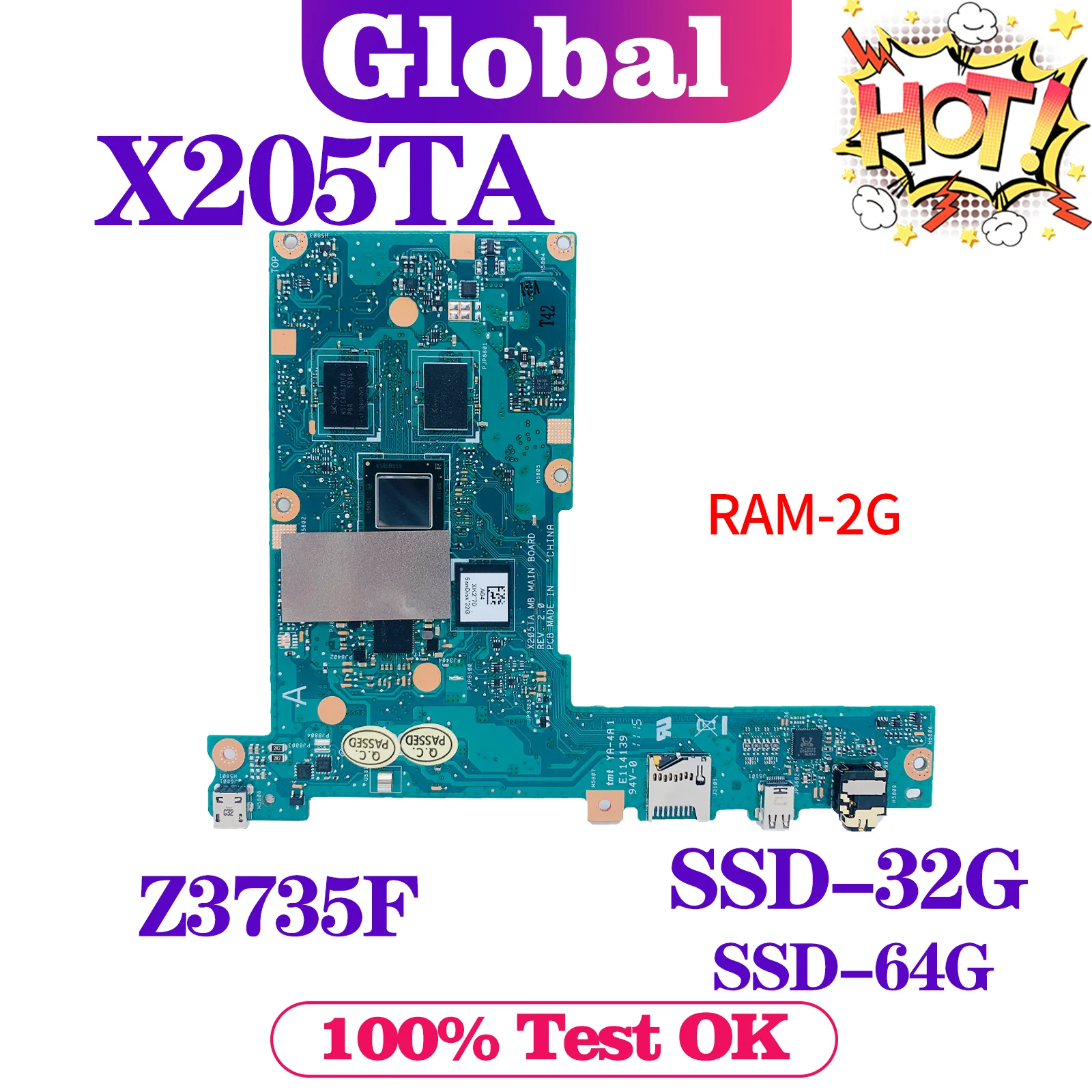 KEFU Ʈ , ASUS EeeBook X205 X205T X205TAW, Z3735F, 2GB RAM, 32G, 64G-SSD, X205TA